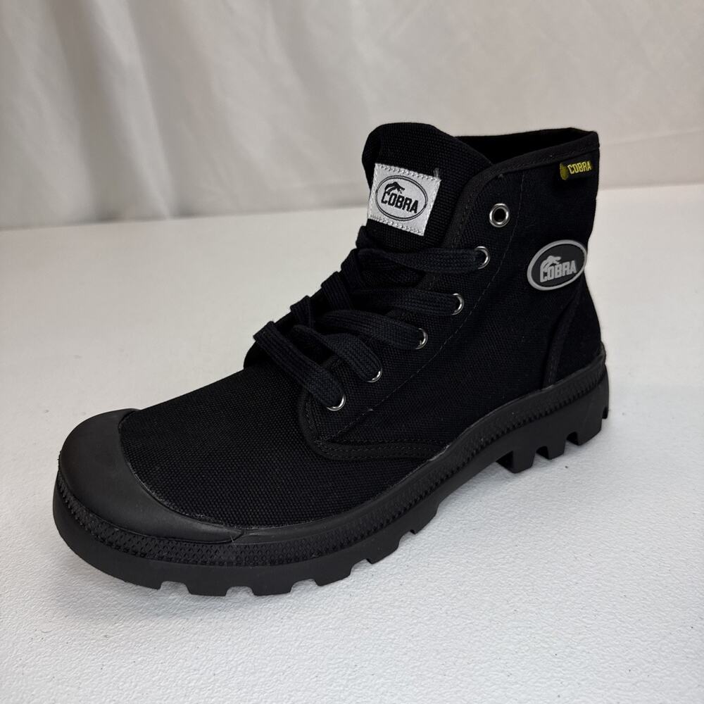 Cobra Lofa Hi Canvas Work Boot Men Black High Top Tactical Sneaker Shoes Sz 8.5
